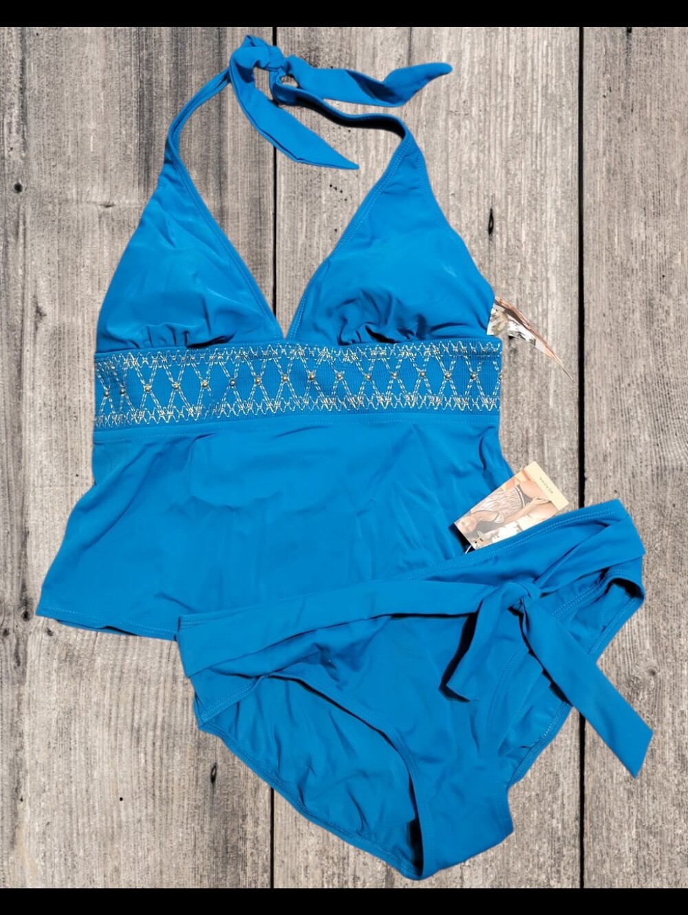 NEW Teal Blue Tankini 2-piece Swimsuit Women's Size Medium
